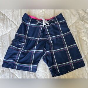 Men’s Old Navy Bathing Suit Size Small Color Blue Plaid